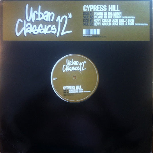 Image of Front Cover of 12" - G+/VG - CYPRESS HILL, Insane In The Brain / How I Could Just Kill A Man (Columbia; UC006, UK 2003, Stickered Plain Sleeve), Sleeve worn and slightly damaged at edges / corners. Sticker ghosts and stains too,  - 0916256C