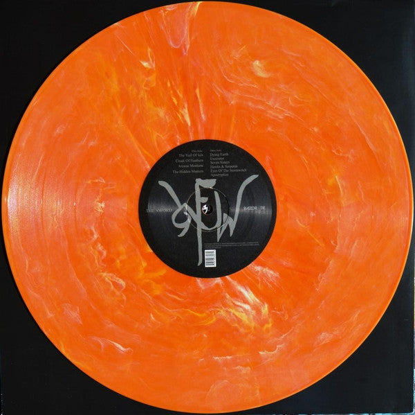 Image of Label Cover of LP - VG+/EX - THE SWORD, Apocryphon (Razor & Tie; 7930183356-1, US 2012, Gatefold Sleeve with Silver Embossed Accents, Inner, Orange Lava Vinyl), Disc looks unplayed.,  - 0946176S