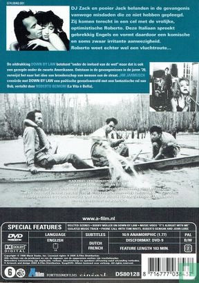 Image of Back Cover of DVD - VG+/VG - JIM JARMUSCH, Down By Law (AFilm; DS80128, Europe 2005 Reissue), ,  - 0916250C