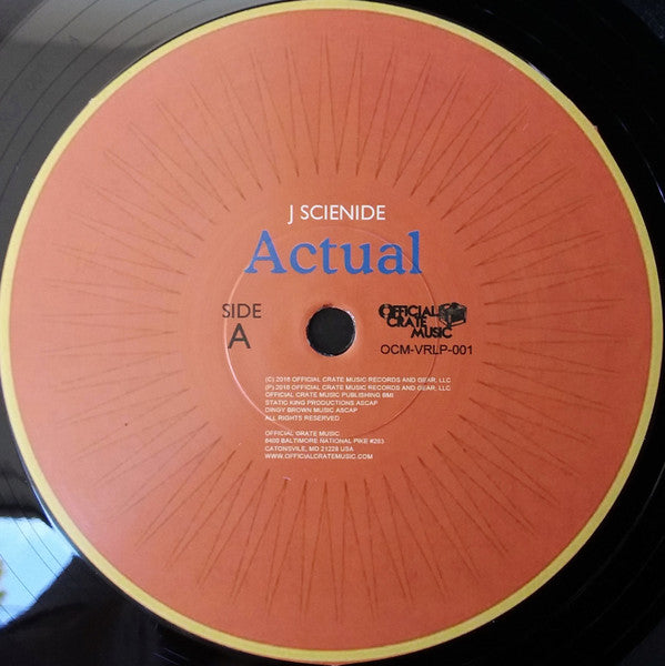 Image of Label Cover of LP - VG+/VG+ - J SCIENIDE, The Actual Heat (Official Crate Music; OCM-VRLP-001, US 2017, Obi), ,  - 0946338S