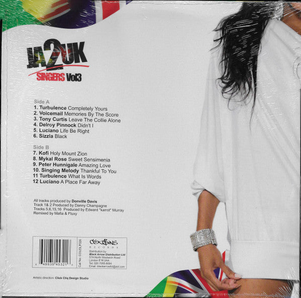 Image of Back Cover of LP - VG+/EX - VARIOUS ARTISTS, JA 2 UK Singers Vol 3 (Cou$ins Records; COUDLP026, UK 2000s), Opened from sealed, sleeve is slightly wavy.,  - 0916438C