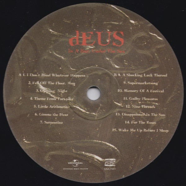 Image of Label Cover of LP - VG+/EX - DEUS, In A Bar, Under The Sea (Music Mania; MMLP031, Benelux 2013 Reissue, Inner, 180 Gram Black Vinyl), No shrink/hype sticker.,  - 0916369C