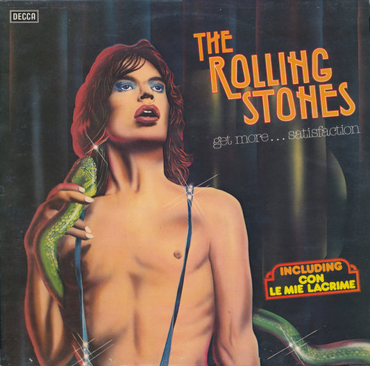 Image of Front Cover of LP - G+/VG - THE ROLLING STONES, Get More...Satisfaction (Decca; PMS 107, Italy 1979), Sleeve has ringwear and creases. Light marks on the vinyl.,  - 0926372E