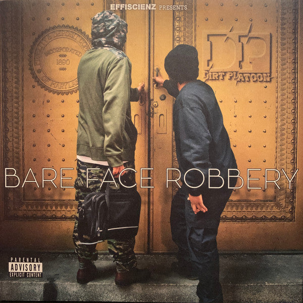 Image of Front Cover of LP - VG+/EX - DIRT PLATOON, Bare Face Robbery (Effiscienz; EFFI011LP, France 2015, Black Inner, Limited Edition, Yellow Vinyl), Cover still in shrink.,  - 0946364S