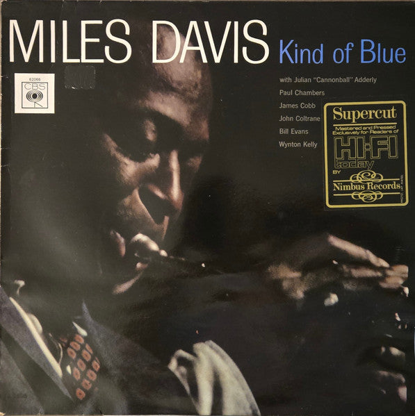 Image of Front Cover of LP - VG/VG - MILES DAVIS, Kind Of Blue (CBS Sunburst; BPG 62066, UK 1984 Reissue, Limited Edition. SUPERCUT), Record has some of the lightest hairlines but mostly appears glossy. Sleeve has edgewear, small creases, Supercut sticker.,  - 0926329E