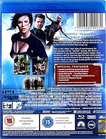 Image of Back Cover of Blu-Ray - VG+/VG+ - KARYN KUSAMA, Aeon Flux (Parmount; bsp2002, Europe 2008), Strong VG+,  - 0956131S
