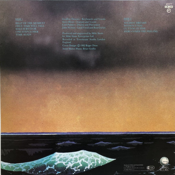 Image of Back Cover of LP - VG/VG - ASIA, Asia (Geffen Records; 85577, Europe 1980s Reissue, Inner, Label Rim Text Ending IN CBS Records), Light hairlines. Hype stickered sleeve,  - 0916468C