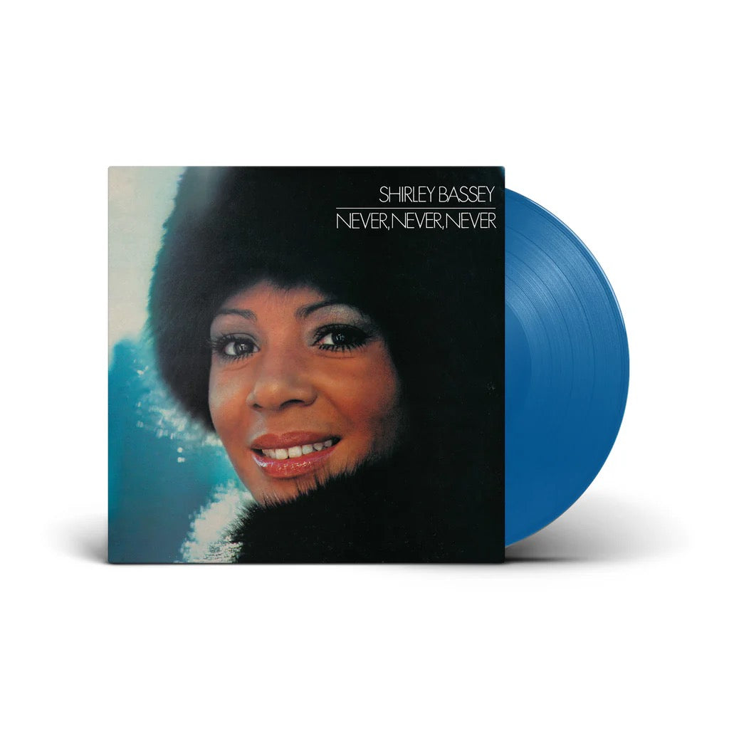 Image of Front Cover of LP - EX/EX - SHIRLEY BASSEY, Never, Never, Never (Parlophone; 5021732261137, UK , Black Inner, Blue Vinyl), Seal opened instore, still in hype stickered shrinkwrap.,  - 0946431S