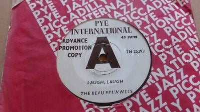 Image of Front Cover of 7" - VG/VG+ - THE BEAU BRUMMELS, Laugh, Laugh / Still In Love With You Baby (Pye International ; 7N.25293, UK 1964, Promo, Company Sleeve), Strong VG+, Tear In Sleeve,  - 0926393E