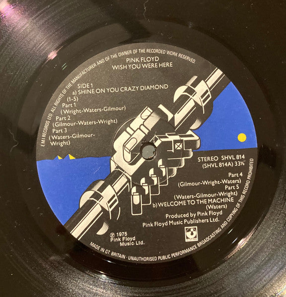 Image of Label Cover of LP - VG/VG - PINK FLOYD, Wish You Were Here (Harvest; SHVL 814, UK 1975, Side Opening Inner With 3 Cut Corners), Hairlines & light marks, edge & ring wear,  - 3046291S