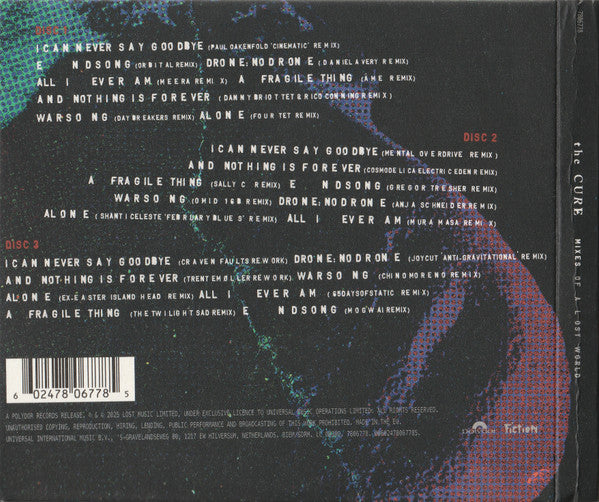 Image of Back Cover of 3xCD - VG+/VG+ - THE CURE, Mixes Of A Lost World (Polydor; 7806778, Europe 2025, Poster), ,  - 0956241S