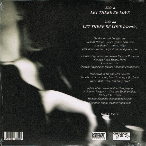 Image of Back Cover of 7" - VG+/EX - LOVEJOY, Let There Be Love (Spinout Nuggets ; SN145, UK 2025, Picture Sleeve, Limited Edition of 500), Corner Bump,  - 1026079E