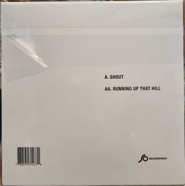 Image of Back Cover of 7" - VG+/VG - PLACEBO, Shout / Running Up That Hill (So Recordings ; none, UK 2022, Two Part Sleeve - Triple Fold Inside Half Envelope, Limited Edition), Opened from sealed, very warped but plays through.,  - 3316206C