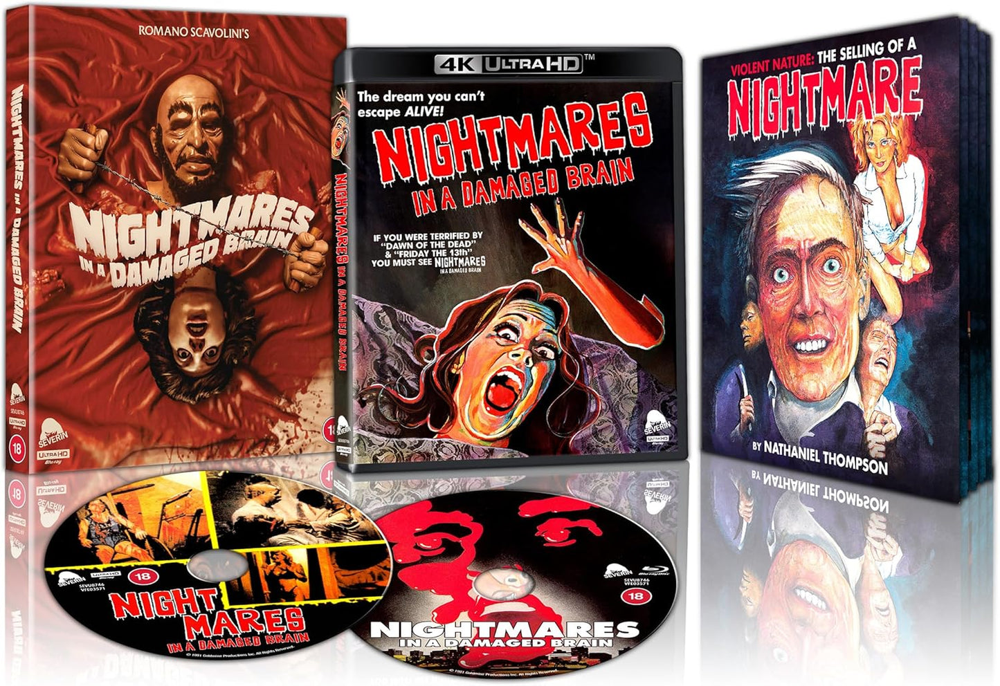 Image of Back Cover of Blu-Ray - VG+/VG+ - ROMANO SCAVOLINI, Nightmares In A Damaged Brain (Severin; SEVU8746, US ), Strong VG+,  - 0956274S