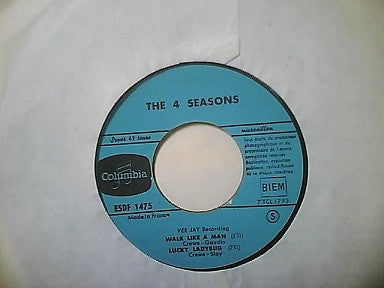 Image of Label Cover of 7" EP - VG+/VG+ - THE 4 SEASONS, Walk Like A Man (Columbia ; ESDF 1475, France 1963, Laminated Flipback Sleeve), Strong VG+ Throughout, Nice Copy,  - 1026059E