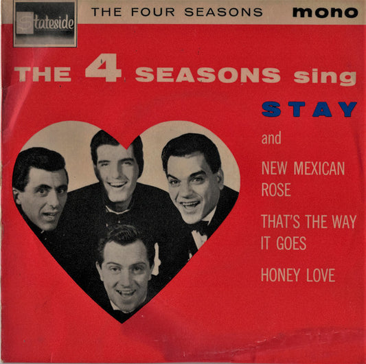 Image of Front Cover of 7" EP - VG/VG - THE FOUR SEASONS, The Four Seasons Sing Stay (Stateside; SE 1011, UK 1963, Laminated Flipback Sleeve), Strong VG, Writing On Rear Sleeve,  - 1026058E