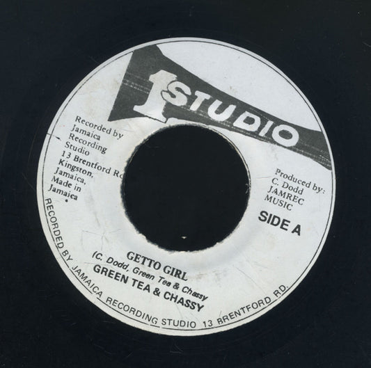 Image of Front Cover of 7" - /VG+ - GREEN TEA & CHASSY, Ghetto Girl / Tickle Me Fancy (Studio One; , Jamaica ), ,  - 1056005S
