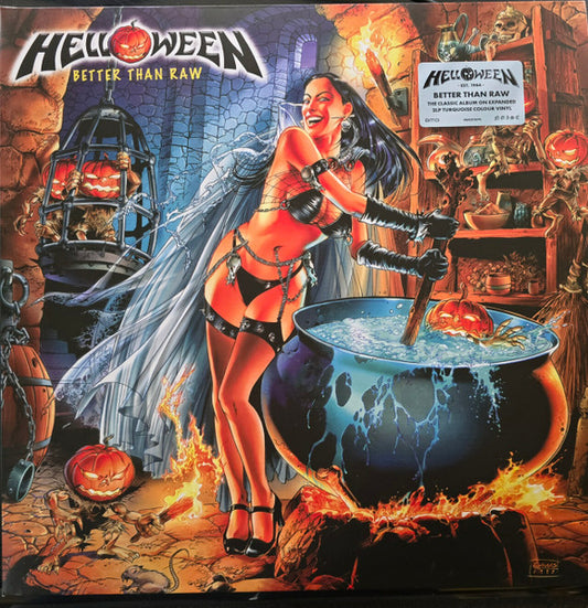 Image of Front Cover of 2xLP - NEW/NEW - HELLOWEEN, Better Than Raw (Sanctuary; 964211570, Europe 2026 Reissue, Gatefold, 2 Inners, Turquoise Vinyl), , Better Than Raw is the eighth studio album by German power metal band Helloween. The album spawned the singles "I Can" and "Hey Lord!". Now as part of the 40th anniversary of the band, this classic including 4 bonus tracks has now been remastered and the original artwork restored. - 1416441C