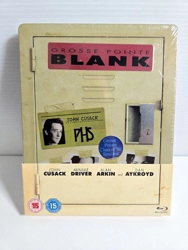 Image of Front Cover of Blu-Ray - EX/M - GEORGE ARMITAGE, Grosse Pointe Blank (Caravan Pictures; BUY0250201, US 2015 Reissue, Steelbook), Still SEALED In Shrinkwrap,  - 1016234C
