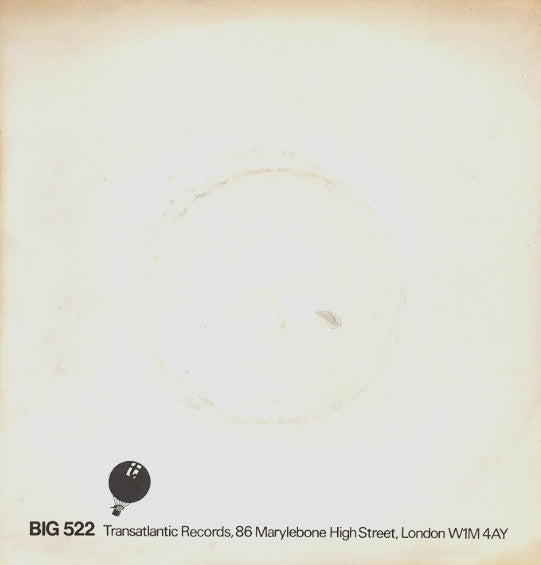 Image of Back Cover of 7" - VG/VG+ - KRAZY KONG (WILD WILLY BARRETT), Return Of Kong / Bus Shelter Reggae (Transatlantic Records; BIG 522, UK 1975, Picture Sleeve, Solid Centre), Splits on sleeve, looks nice still.,  - 1056052S