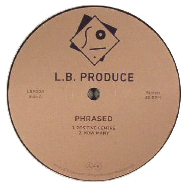 Image of Front Cover of LP - /VG+ - PHRASED, Positive Centre (L.B. Produce; LBP006, UK 2017, Die Cut Sleeve), ,  - 1026174E