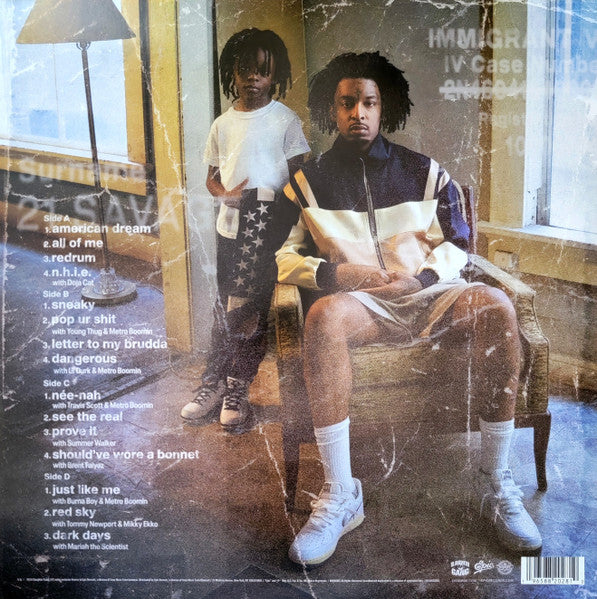 Image of Back Cover of 2xLP - VG+/VG+ - 21 SAVAGE, American Dream (Slaughter Gang; 19658820261, Worldwide 2024, Inner), ,  - 1046108S