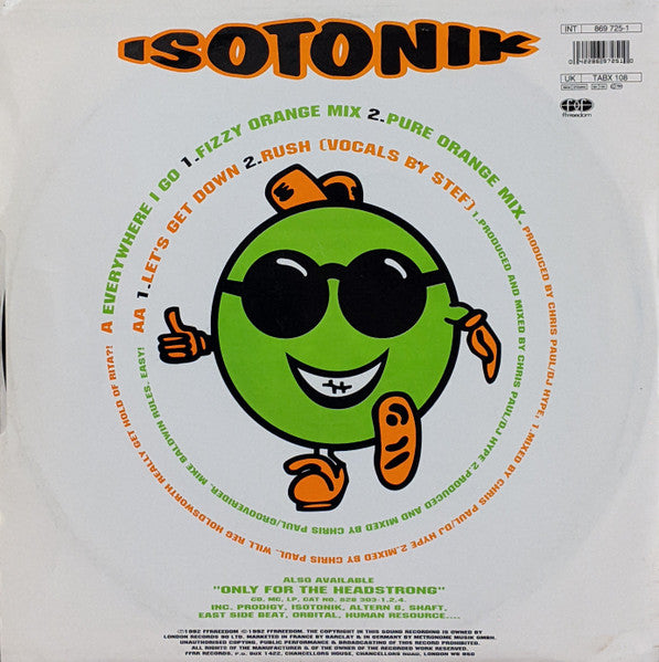 Image of Back Cover of 12" - VG+/VG+ - ISOTONIK, Isotonik E.P. (ffrreedom; TABX 108, UK 1992, Picture Sleeve), ,  - 2716133C