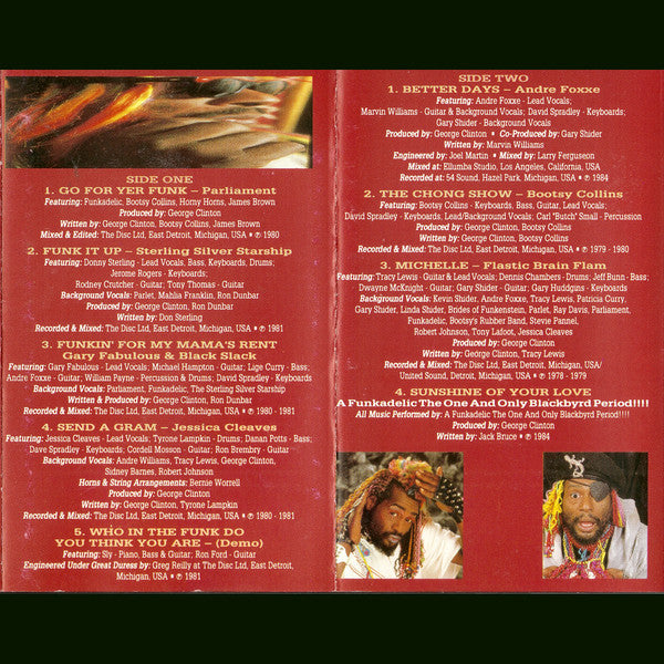 Image of Back Cover of Cassette - VG+/VG+ - VARIOUS, George Clinton And Family Pt. 1 (Essential! Records; ESS MC 185, UK 1992), ,  - 1016271C