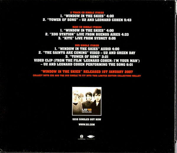 Image of Back Cover of 3xCD - G+/VG+ - U2, Window In The Skies (Island Records; 1718122, UK 2006, Slipcase), Outer card slipcase is fairly beaten up but discs and inners are in good condition.,  - 1036230E