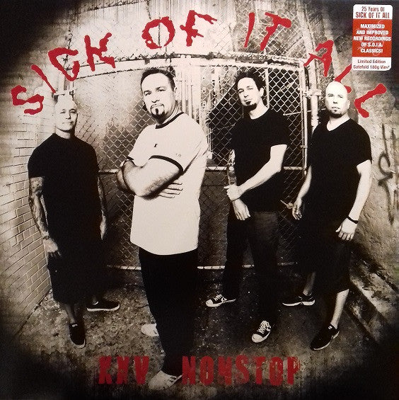 Image of Front Cover of LP - VG/G+ - SICK OF IT ALL, XXV Nonstop (Century Media; 9980941, Europe 2011, Stickered Gatefold Sleeve, Inner, No CD), Light Marks only.,  - 1016327C