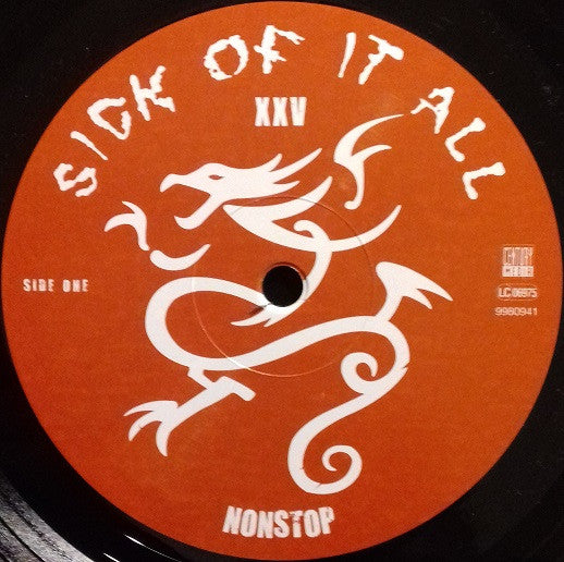 Image of Label Cover of LP - VG/G+ - SICK OF IT ALL, XXV Nonstop (Century Media; 9980941, Europe 2011, Stickered Gatefold Sleeve, Inner, No CD), Light Marks only.,  - 1016327C