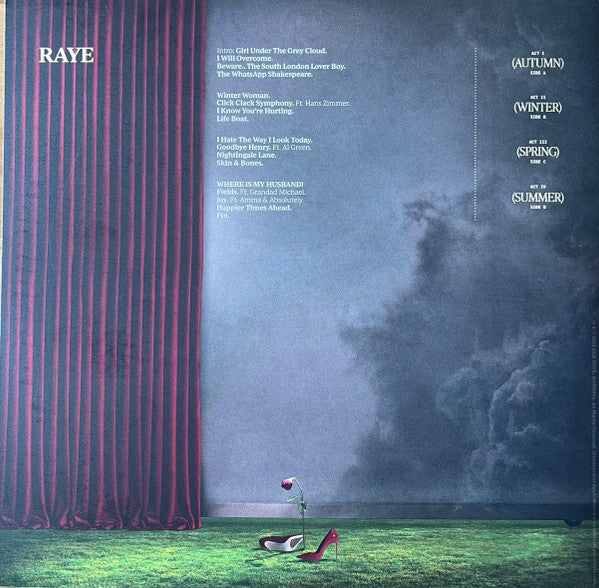 Image of Back Cover of 2xLP - NEW/NEW - RAYE, THIS MUSIC MAY CONTAIN HOPE. (Human Re Sources; TMMCHLP1, Europe 2026, Gatefold, 2 Inners & Booket, Yellow 'Marigold' Vinyl. Die Cut Sleeve), , Four-time GRAMMY Award-nominated global superstar RAYE, is releasing her highly anticipated sophomore album THIS MUSIC MAY CONTAIN HOPE. The album, set in 4  seasons  with each side of the vinyl being a different season, takes listeners on a sonic journey that begins with darkness and ends with light. Music is medicine