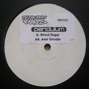 Image of Front Cover of LP - /VG - PENDULUM, Blood Sugar / Axlegrinder (Breakbeat Kaos ; BBK020, UK 2007, Stickered White Label), Strong VG,  - 1026351E
