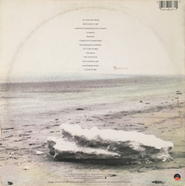 Image of Back Cover of LP - VG/VG+ - THE CURE, Standing On A Beach The Singles (Elektra; 60477-1, US 1986, Gatefold, Inner, ARC Pressing), ,  - 3416487C