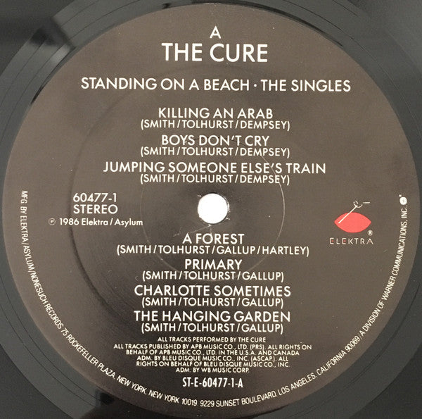 Image of Label Cover of LP - VG/VG+ - THE CURE, Standing On A Beach The Singles (Elektra; 60477-1, US 1986, Gatefold, Inner, ARC Pressing), ,  - 3416487C