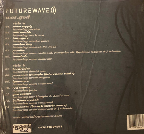 Image of Back Cover of LP - VG/VG+ - FUTUREWAVE, Wav.God (Official Crate Music; OCM-VRLP-004, US 2018, Stickered Picture Sleeve, Picture Disc), Numbered 36 / 200,  - 1016518C