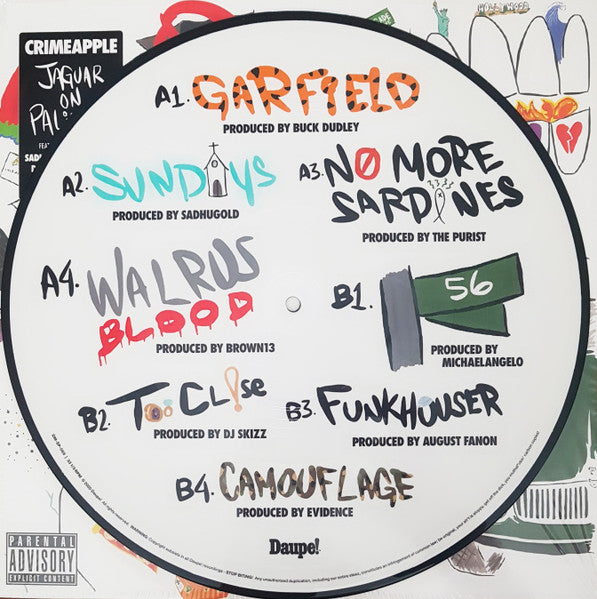 Image of Label Cover of LP - VG+/VG+ - CRIMEAPPLE, Jaguar on Palisade (Daupe!; DM-SP-059, UK 2020, Picture Disc; Numbered), picture disc. still in shrink w/ hype sticker - opened,  - 1246149S