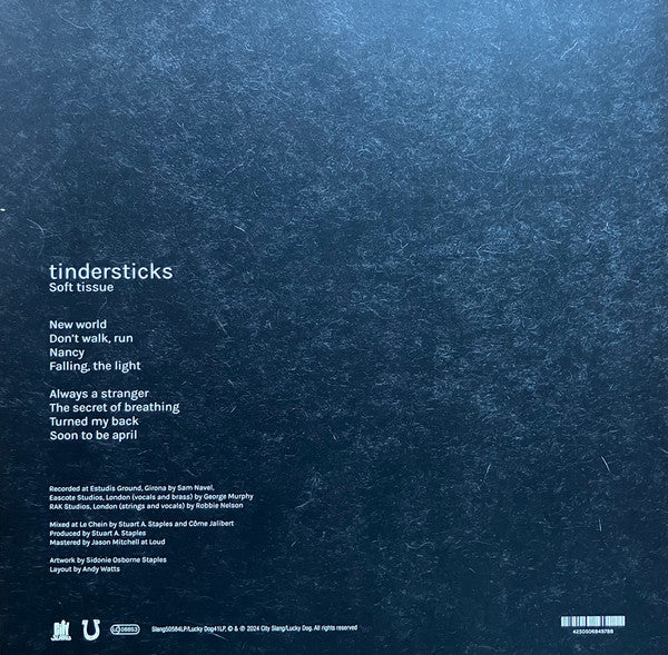 Image of Back Cover of 10" LP - VG+/VG+ - TINDERSTICKS, Soft Tissue (City Slang; Slang50584LP, Europe 2024, Inner, Petrol Coloured Eco Vinyl), ,  - 1026316E