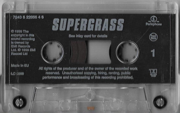 Image of Label Cover of Cassette - VG+/VG+ - SUPERGRASS, Supergrass (Parlophone; 7243 5 22056 4 6, Europe 1999), ,  - 1016506C