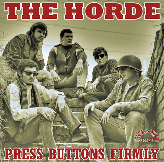 Image of Front Cover of LP - VG+/VG - THE HORDE, Press Buttons Firmly (Break-A-Way Records; BREAK 032, Germany 2013 Reissue, Insert, No 7"), Very light paper scuff hairlines, Strong VG, With Insert, No 7",  - 1016448C