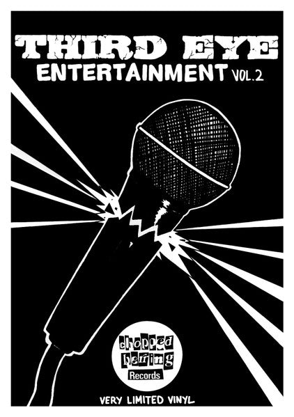 Image of Front Cover of 12" EP - VG+/VG+ - DOOMZDAY / SUSPECTS / THE HALFBACKS / GYPCEES, Third Eye Entertainment Vol.2 (Chopped Herring Records; CHTHIRDEYE02, UK 2021, Stickered Plain Sleeve, Green/Silver Vinyl), , A1 Doomzday   88 FlashbackA2 Suspects   Suspect OverdoseA3 The Halfbacks   Respect The RulesA4 Suspects   Street Of RenasianceB1 Gypcees   Final ExamB2 Gypcees   The LyricB3 Doomzday   Ocean ViewB4 Doomzday   After The Club (Dirty Mix) - 1016545C