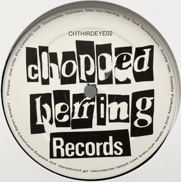 Image of Label Cover of 12" EP - VG+/VG+ - DOOMZDAY / SUSPECTS / THE HALFBACKS / GYPCEES, Third Eye Entertainment Vol.2 (Chopped Herring Records; CHTHIRDEYE02, UK 2021, Stickered Plain Sleeve, Green/Silver Vinyl), , A1 Doomzday   88 FlashbackA2 Suspects   Suspect OverdoseA3 The Halfbacks   Respect The RulesA4 Suspects   Street Of RenasianceB1 Gypcees   Final ExamB2 Gypcees   The LyricB3 Doomzday   Ocean ViewB4 Doomzday   After The Club (Dirty Mix) - 1016545C