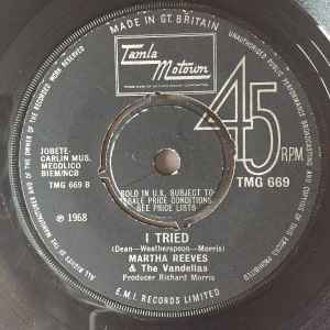 Image of Back Cover of 7" - /EX - MARTHA REEVES & THE VANDELLAS, I Can't Dance To That Music You're Playin' (Tamla Motown; TMG 669, UK 1968, 4 prong centre), ,  - 1056075S