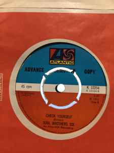 Image of Back Cover of 7" - VG/VG+ - SOUL BROTHERS SIX, Some Kind Of Wonderful / Check Yourself (Atlantic; K 10204, UK 1972, Company Sleeve, 4 prong centre), Light creasing on company sleeve.,  - 1056072S