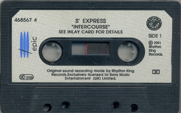 Image of Label Cover of Cassette - VG+/VG+ - S'EXPRESS, Intercourse (Rhythm King; 468567 4, UK 1991), ,  - 1016602C