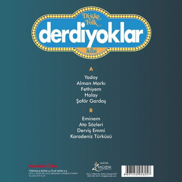 Image of Back Cover of LP - NEW/NEW - DERDIYOKLAR  KILISI, Disko Folk (T rk ola; none, Turkey 2025 Reissue, Stereo), , A playful fusion of Turkish folk melodies and disco-era pop rhythms, featuring upbeat arrangements and catchy vocal lines. The album blends tradition with danceable grooves. - 1156100S