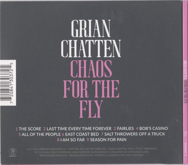 Image of Back Cover of CD - NEW/NEW - GRIAN CHATTEN, Chaos For The Fly (Partisan Records; PTKF3037-2, Worldwide 2023, Card Sleeve, From Fontaines D.C), ,  - 1016700E