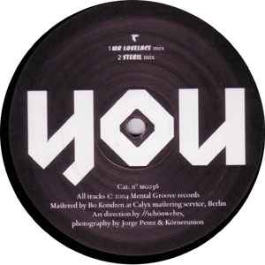 Image of Back Cover of 12" - VG/G+ - WATER LILLY, You Remix Kisses (Mental Groove Records; MG036, Switzerland 2004, Picture Sleeve), Very close to VG, light hairlines and storage marks. Sleeve has mild creasing and damage at opening., A1		You Kiss (Mr. Lovelace Mix)A2		You Kiss (Steril Mix)B1		You Kiss (Savas Pascalidis Mix)B2		You Kiss (Legowelt Mix)B3		You Kiss (Original Mix) - 1116017C