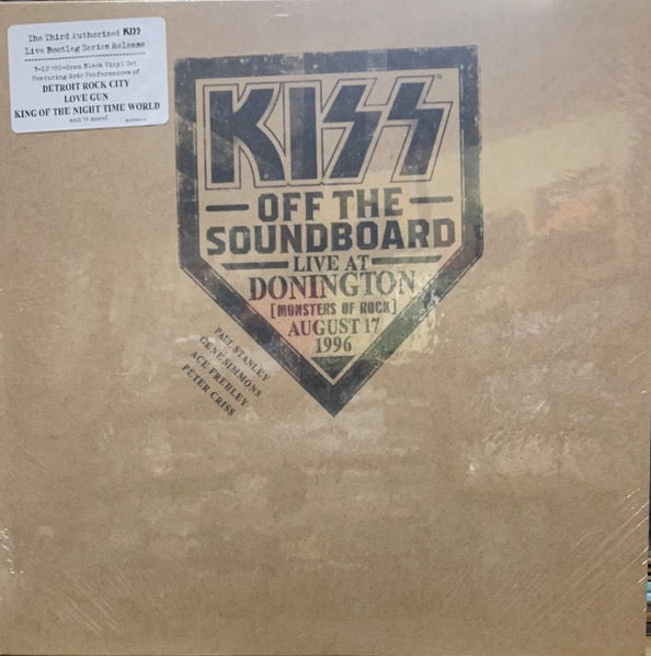 Image of Front Cover of 3xLP - NEW/NEW - KISS, Off The Soundboard Live At Donington (Monsters Of Rock) August 17, 1996 (UMe; B0034905-1, Europe 2022, Slipcase, 180g Vinyl), , Third Authorized Kiss Live Bootleg Series Release. - 1036292E