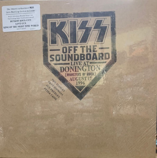 Image of Front Cover of 3xLP - NEW/NEW - KISS, Off The Soundboard Live At Donington (Monsters Of Rock) August 17, 1996 (UMe; B0034905-1, Europe 2022, Slipcase, 180g Vinyl), , Third Authorized Kiss Live Bootleg Series Release. - 1036292E